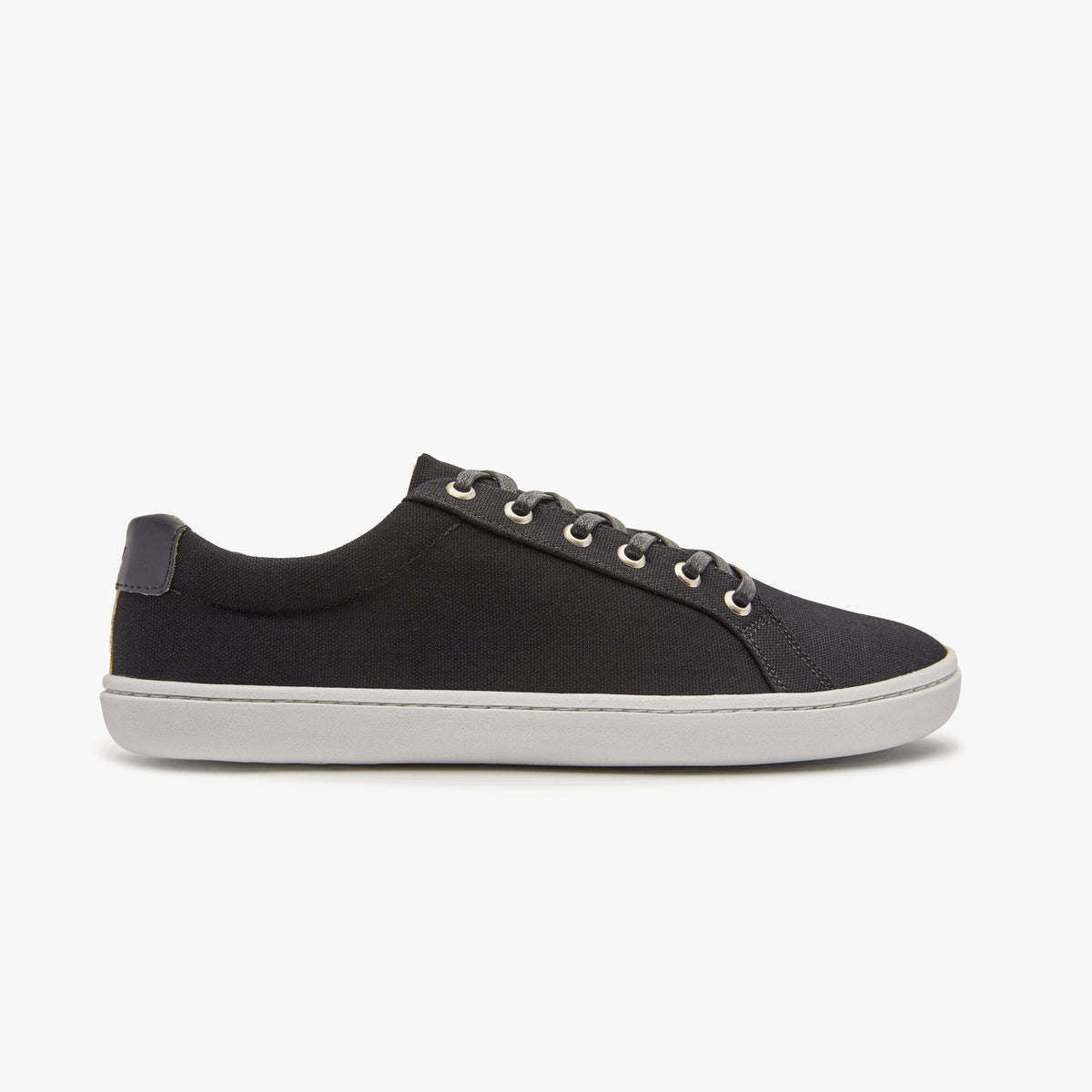 Black men's Origo Shoes Everyday Sneaker Gen 3 in cotton canvas, featuring a minimalist barefoot shoe design with breathable material.