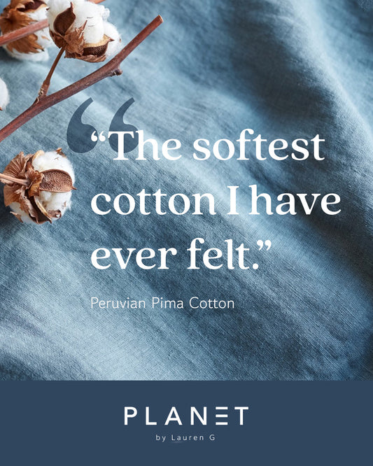Light beige PLANET by Lauren G Pima Cotton Solar Luxury Boxy Tee displayed on a hanger.