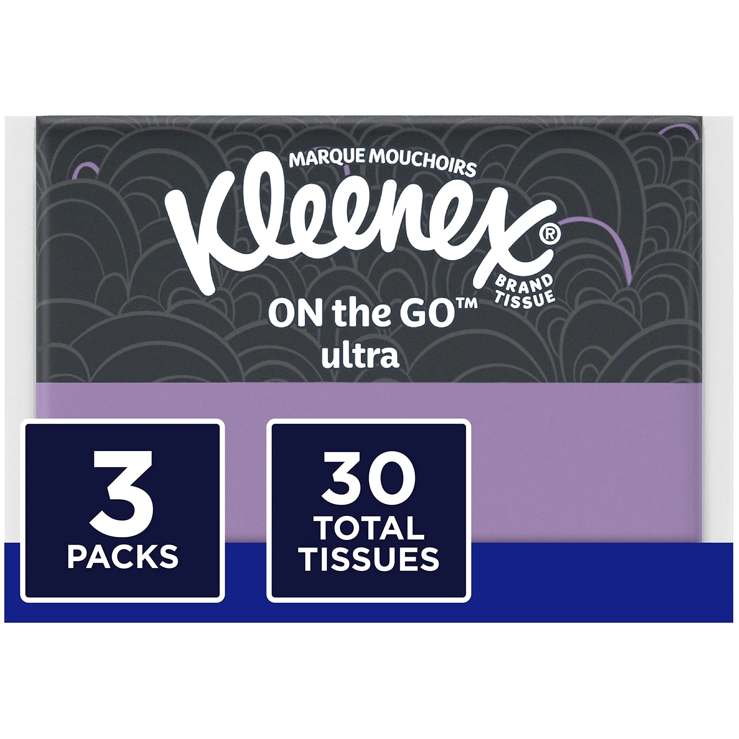 Kleenex Go Packs Facial Tissues Travel Size 8 Pack 10 Tissues per Pack (80 Tissues Total)