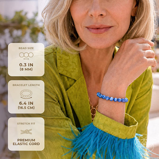Conscious Items My Truth, My Power Kyanite bracelet with natural stones, adjustable cord and gemstone beads for positive energy.