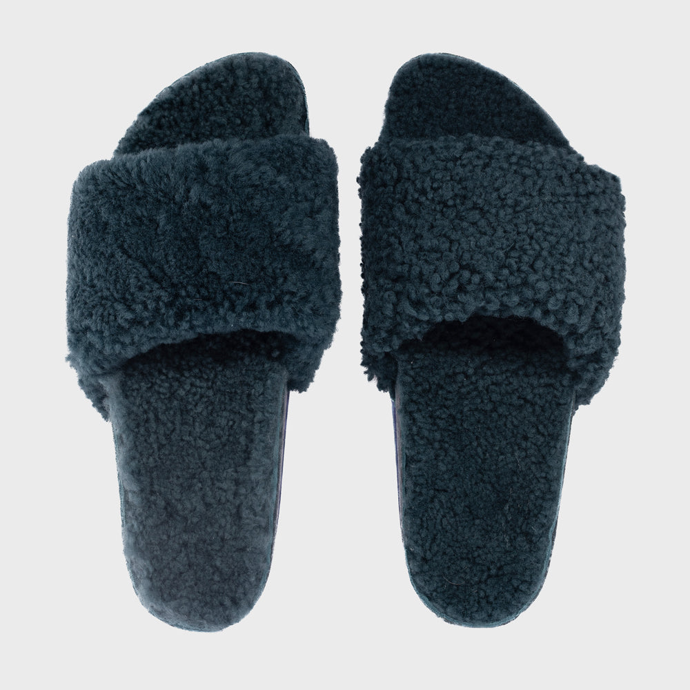 Fleks Cito Slide in Jade color, top-down view showing the stylish San Ysidro slide with a sleek design and comfortable footbed.