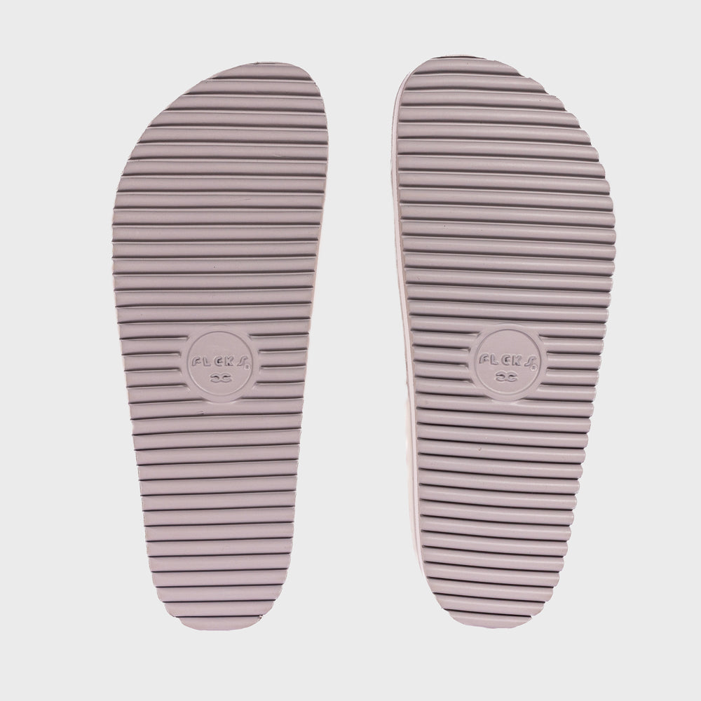 Fleks Cito Slide in Peony color, featuring a stylish open-toe design with textured sole, perfect for casual summer wear.