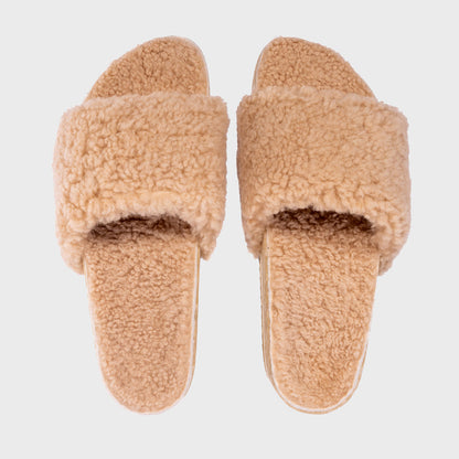 Fleks Cito Slide San Ysidro Sand color, open-toe casual slide sandal with adjustable straps and cushioned footbed.