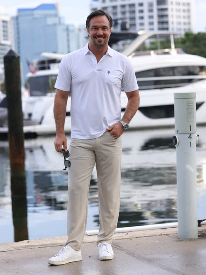White Water Life Charleston Polo shirt in various colors, showing the comfortable fit and casual style of this versatile men's polo.