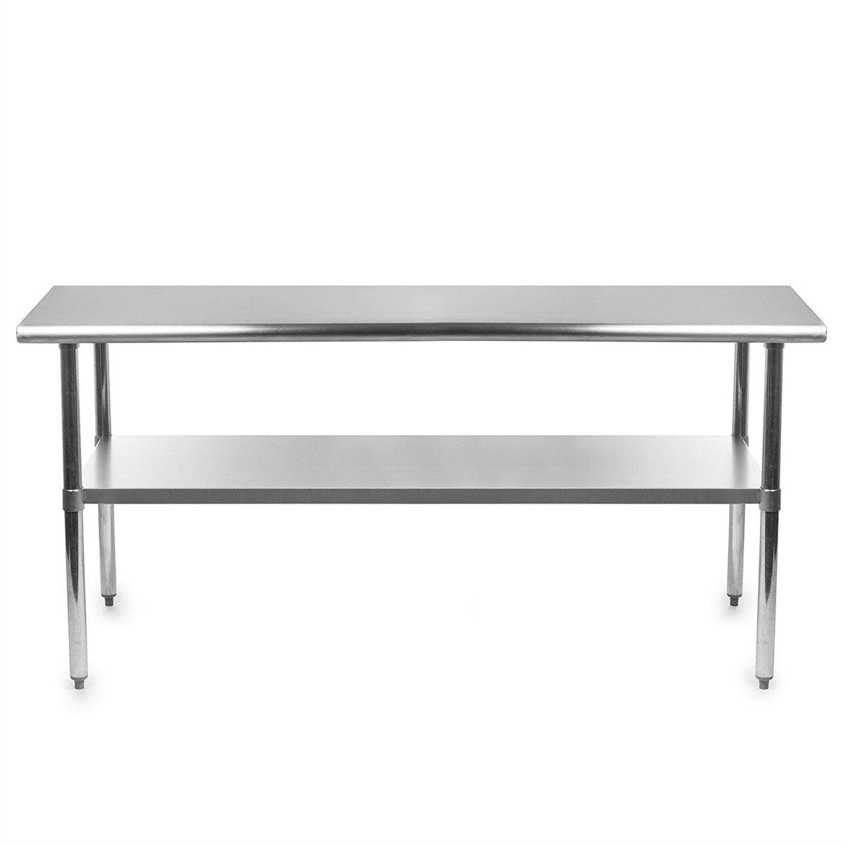 Stainless steel kitchen prep work table by FastFurnishings with 72x24 inch surface and sturdy utility design.