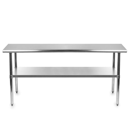 Stainless steel kitchen prep work table by FastFurnishings with 72x24 inch surface and sturdy utility design.