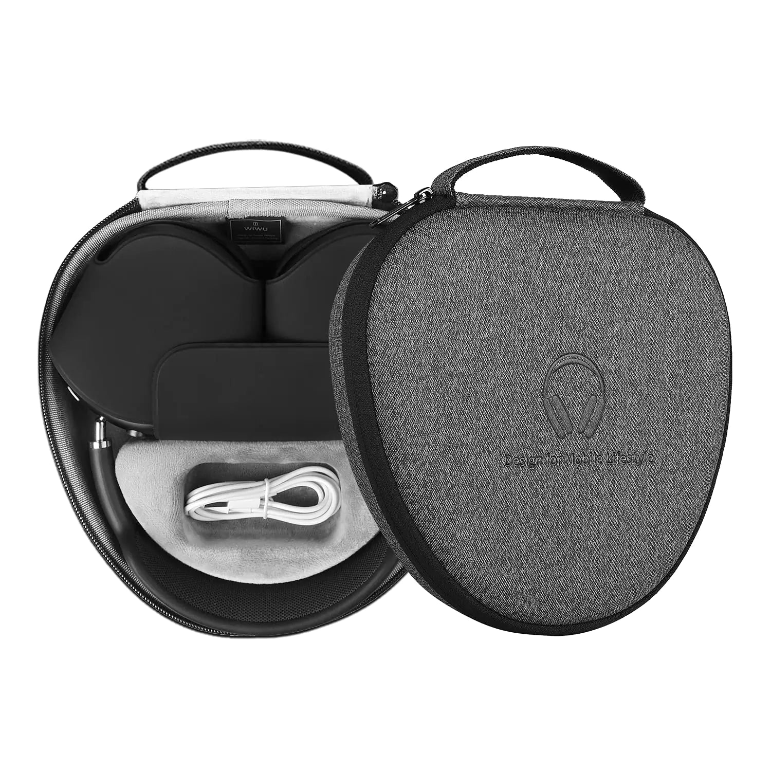 for Apple AirPods Max Case Smart: AirPod Max Accessories with Sleep Mode Smart Case for New Apple AirPod Max Case Ultra-Slim Portable Travel Case for Apple Headphones Long-Lasting Hard Case Gray
