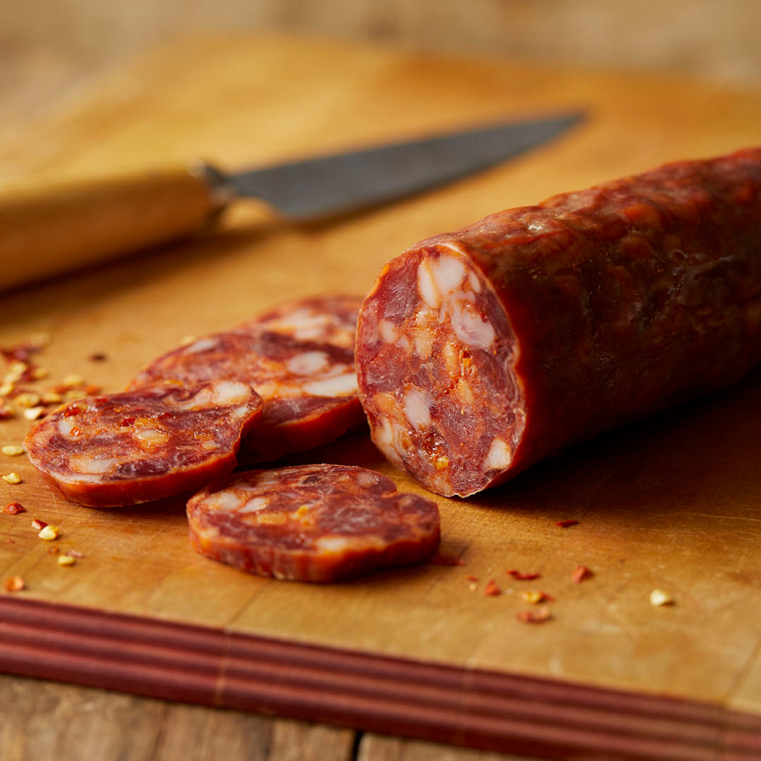 Gastros Craft Meats Weekender Set with Calabrian chili, featuring a jar of spicy Calabrian chili paste in a 6-piece collection.