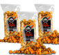Junior Snacks Company caramel and cheddar snack mix in a three-pack, delicious combination of sweet and savory treats.
