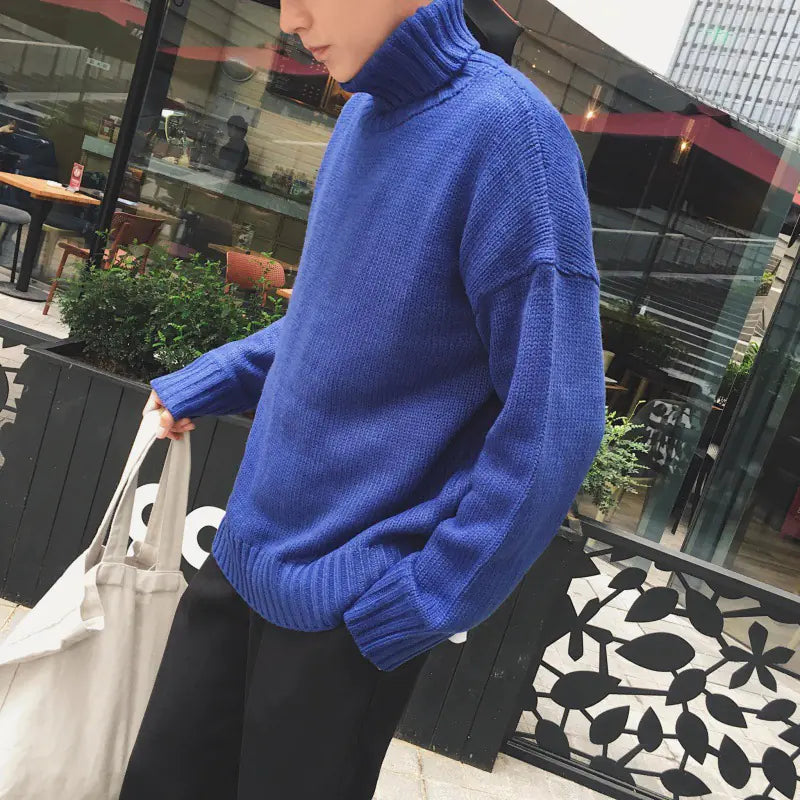 Men's Turtleneck Sweater - Loose Fit Fall Winter Knit