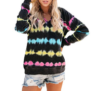 Ombre Tie Dye Long Sleeve Loose Hoodie Top