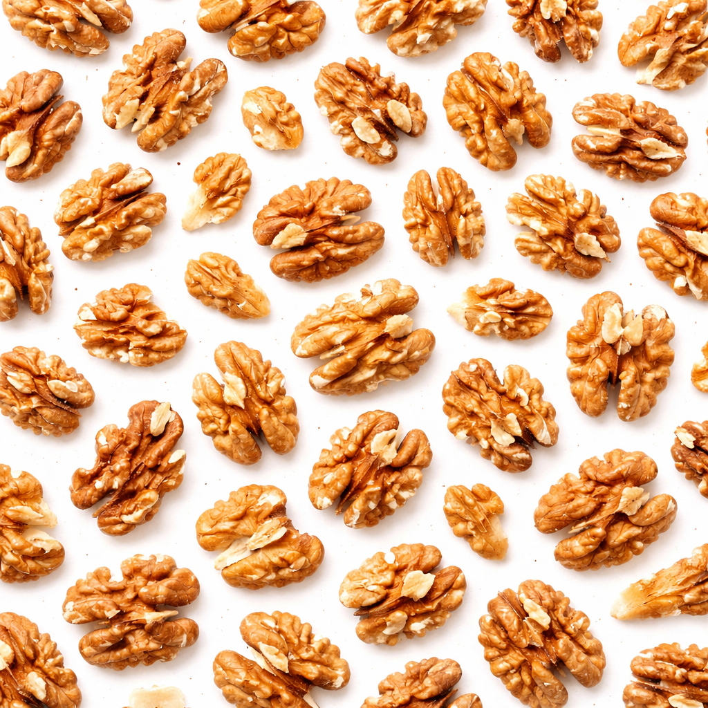 Raw walnut halves and pieces in a bulk bag, showcasing the natural, crunchy texture of Candy In Bulk's nut snack.