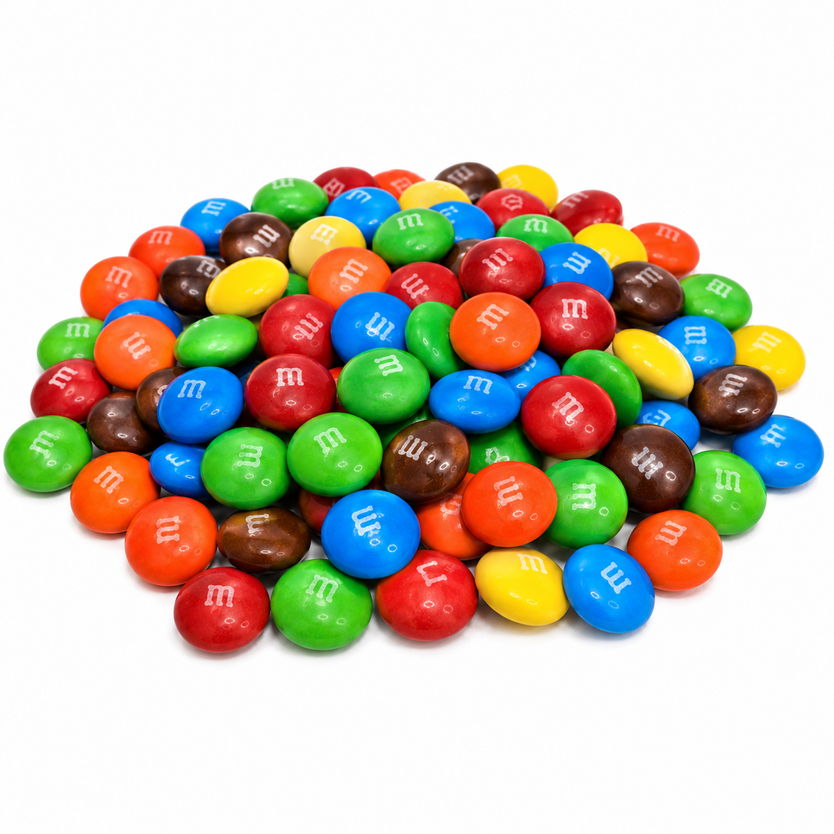 Assorted M&M's Milk Chocolate candies in a bulk value bag by Candy In Bulk, showing colorful chocolate-coated candies.