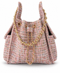 Small Bayshore Bucket Bag by BEACH HAUS in pink confetti tweed with a rounded shape and stylish woven strap.