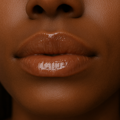Shiny diamond lip gloss by KE Cosmetics, featuring a sleek tube with glossy, shimmering finish, perfect for a glamorous look.