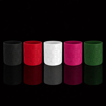 Set of five Coldest branded accessory boots with checker pattern, designed for cold weather protection and style.