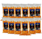 Junior Snacks Co. cheddar snack pack featuring 12 individually wrapped cheddar-flavored snack bags on a plain background.