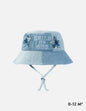 Kids denim bucket hat by Elevated Faith featuring a Child of God design, perfect for sunny days and casual wear.