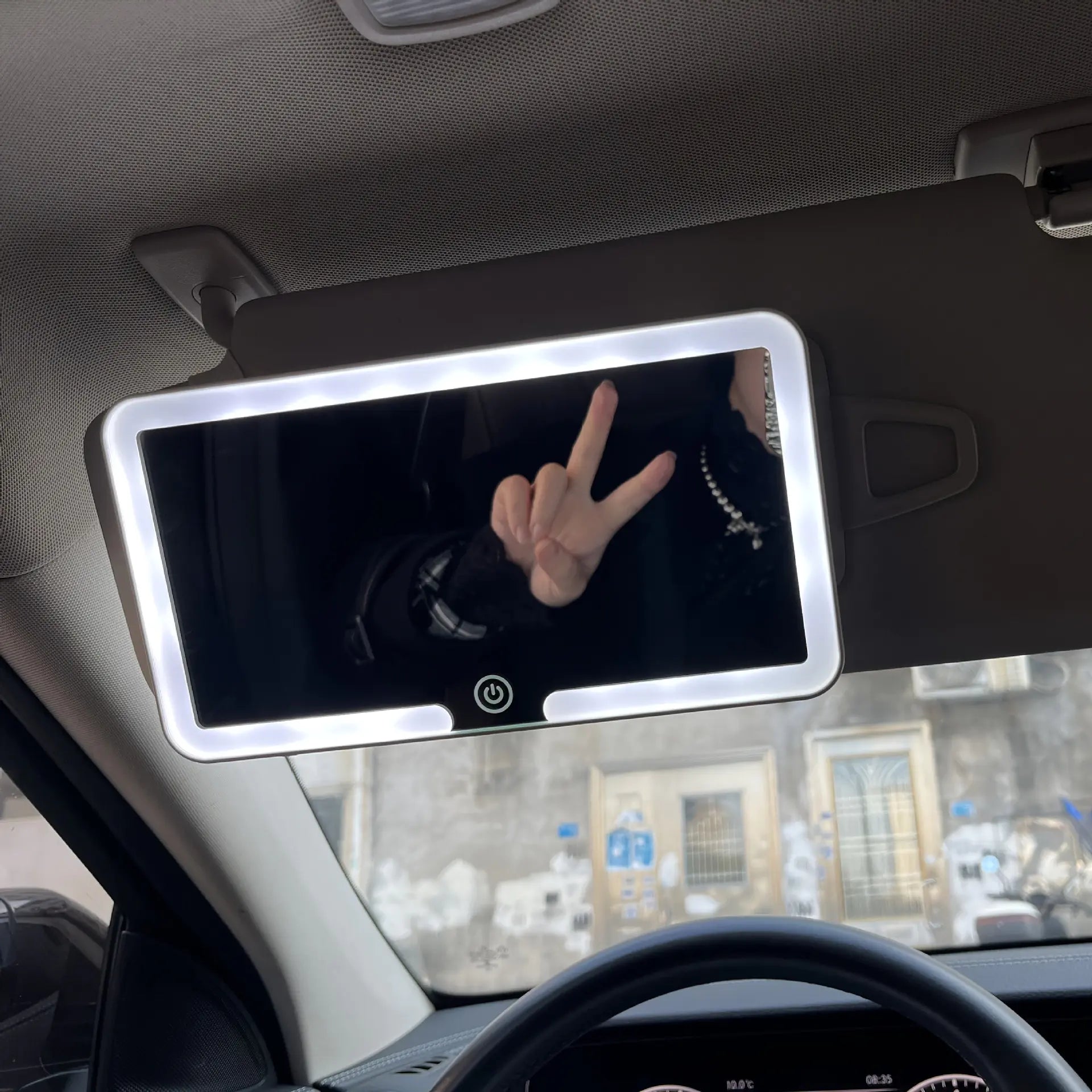 Car Sun Visor Makeup Mirror LED 3-Color Adjustable