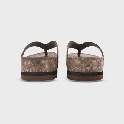 Rear view of Fleks West Beach Flip Flop in coconut shell design, featuring comfortable straps and casual beachwear style.