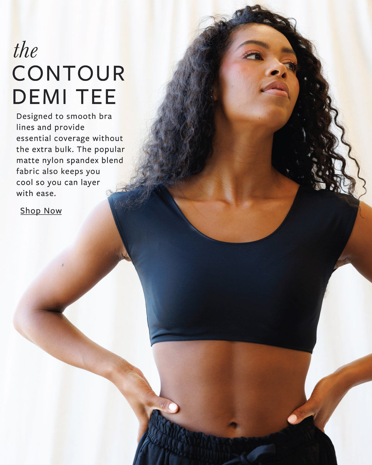 Downeast Contour Demi Tee, casual women's t-shirt with a relaxed fit and soft fabric, displayed on a hanger.