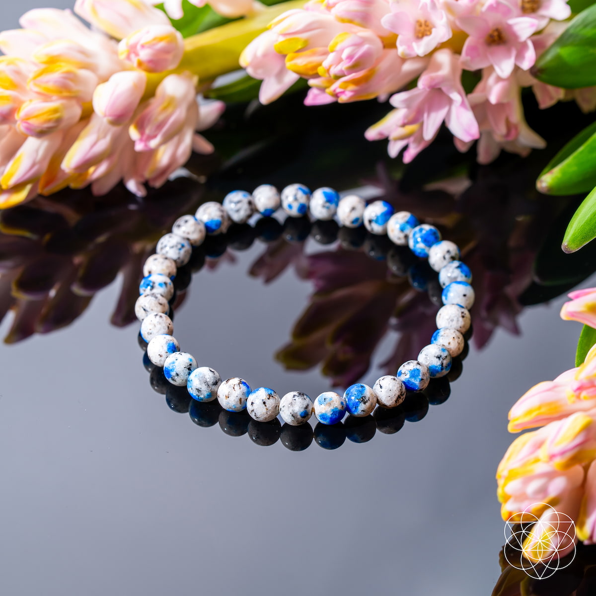 Conscious Items K2 stone bracelet of spiritual adventure with 6mm beads, showcasing the natural stone and bracelet design.