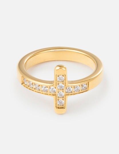 Elevated Faith Cross Eternity Gem Ring Set featuring multiple silver rings with cross and gem accents, stylish and elegant.