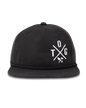 Black Crossbar Hat by Off The Grid Surplus featuring a stylish, structured design with a curved brim and adjustable strap.
