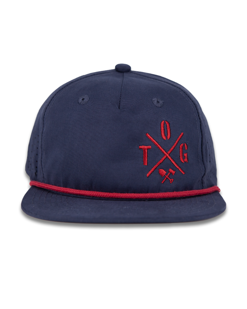 Navy Crossbar Hat by Off The Grid Surplus featuring a structured brim and adjustable strap for a casual, stylish look.