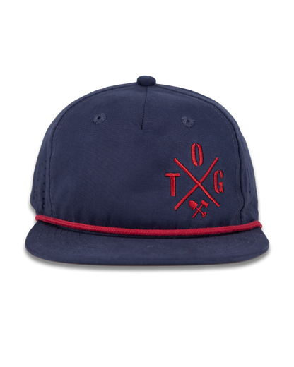 Navy Crossbar Hat by Off The Grid Surplus featuring a structured brim and adjustable strap for a casual, stylish look.