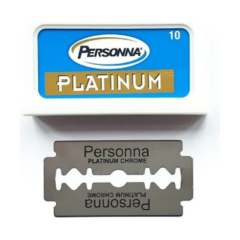 Personna Platinum Chrome Super Stainless Steel Double Edge Razor Blades - 10 Pack