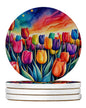 Colorful Tulips Large Sandstone Coasters Pack of 4