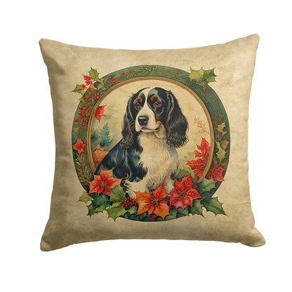 English Springer Spaniel Christmas flowers decorative throw pillow by Caroline's Treasures featuring festive floral and dog design.