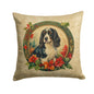 English Springer Spaniel Christmas flowers decorative throw pillow by Caroline's Treasures featuring festive floral and dog design.