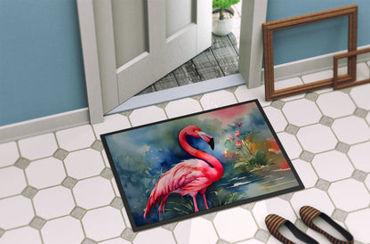 Caroline's Treasures Flamingo doormat with pink flamingo design, decorative door mat for indoor or outdoor use