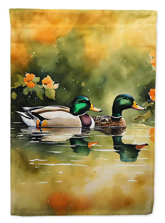 Mallard garden flag by Caroline's Treasures featuring a colorful duck design, suitable for outdoor decoration.
