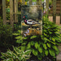 Wood Duck garden flag featuring a colorful duck design, made by Caroline's Treasures, for outdoor garden or yard decoration.