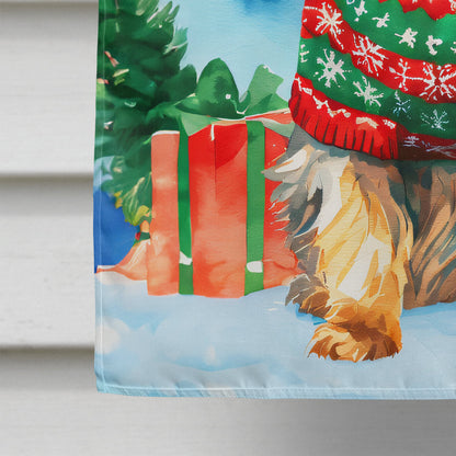 Yorkshire Terrier Yorkie Christmas house flag by Caroline's Treasures featuring a festive dog design for holiday decor.