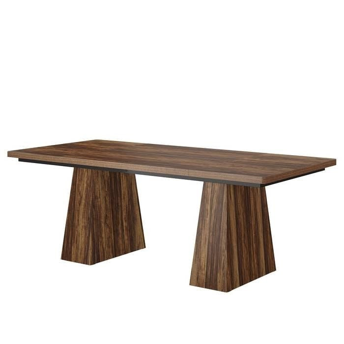 Modern dark brown wood finish computer desk workstation by BACKUPMYFILESNOW® for home office setup.