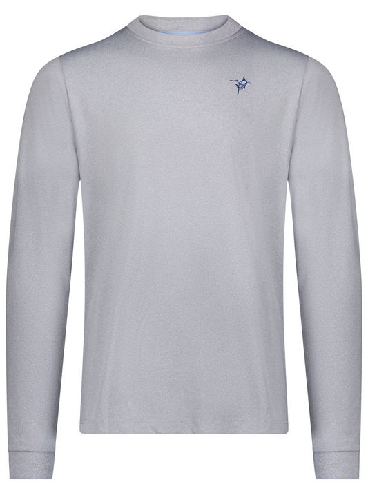 White Water Life Dockside Performance long sleeve shirt, lightweight and breathable, shown in a close-up of the fabric and fit.