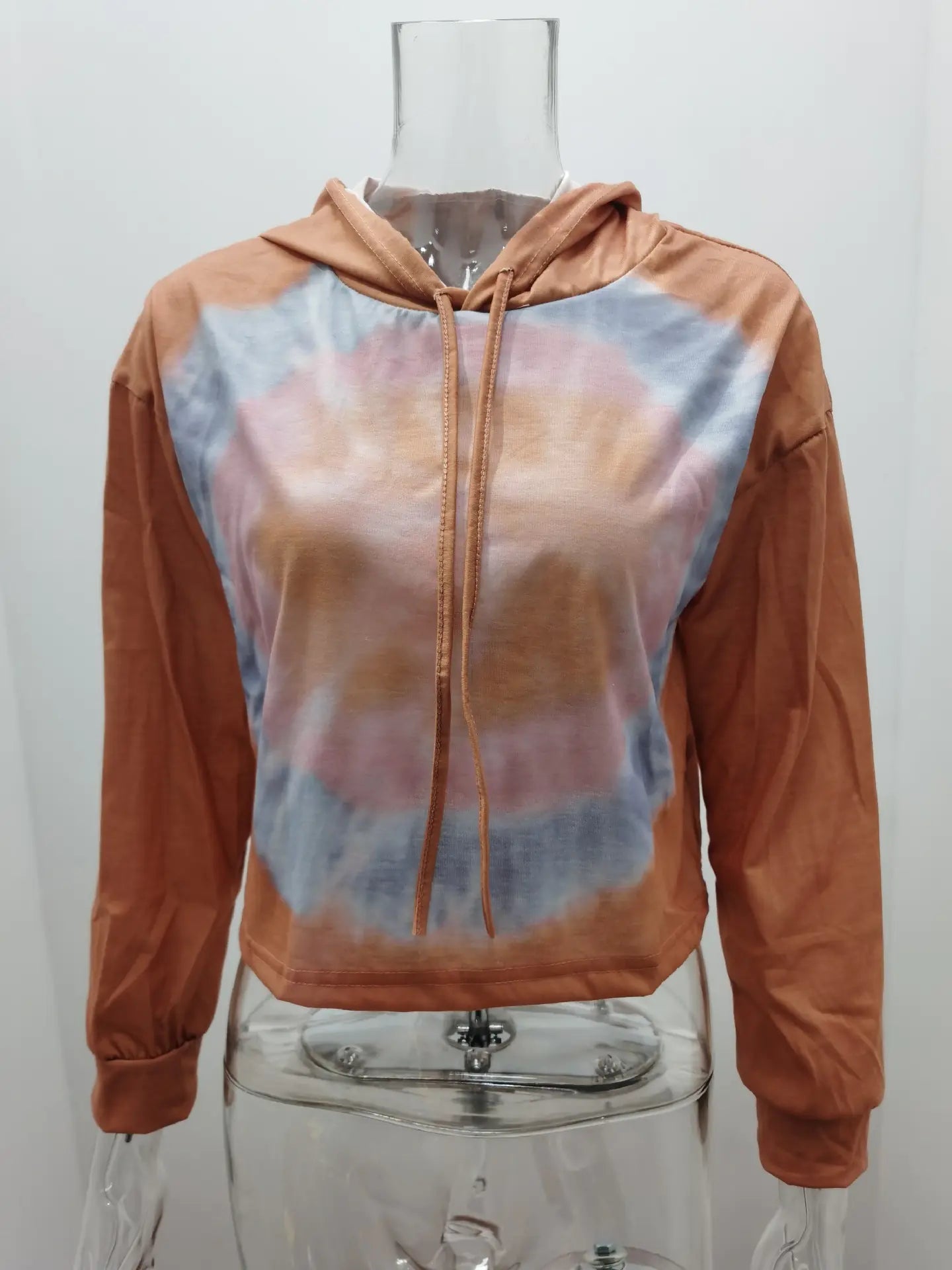 Ombre Tie Dye Hoodie with Long Sleeves