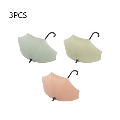 Cute Umbrella Sticky Hooks for Office and Home (Set of 3).
