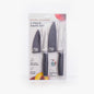 Dura Living 2-piece kitchen knife set with paring and utility knives, matching blade guards, and built-in sharpener.