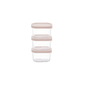 Six Dura Living glass food storage containers with airtight lids, 10.5oz each, in berry blush color.