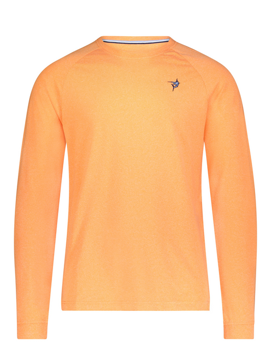 White Water Life Dockside Performance long sleeve shirt displayed on a model, showcasing its comfortable fit and lightweight fabric.