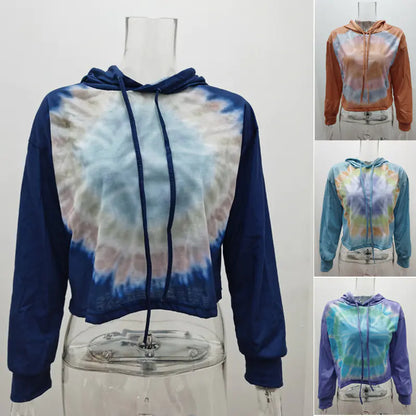Ombre Tie Dye Hoodie with Long Sleeves