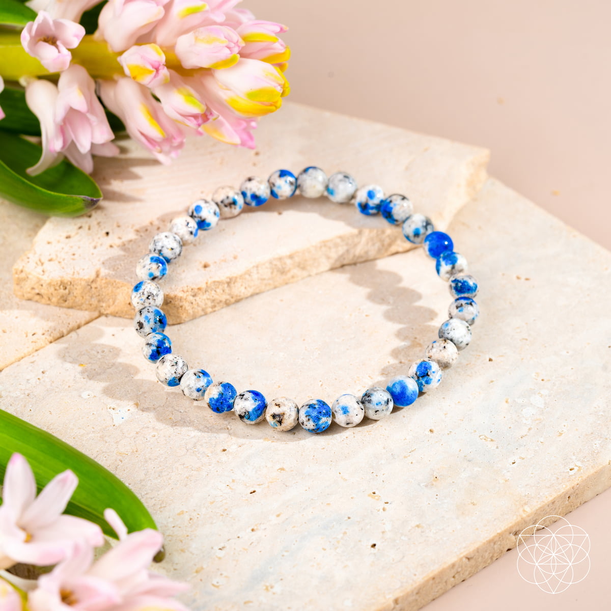 Conscious Items K2 stone bracelet with 6mm beads, featuring natural stone and spiritual design, suitable for adventure and meditation.