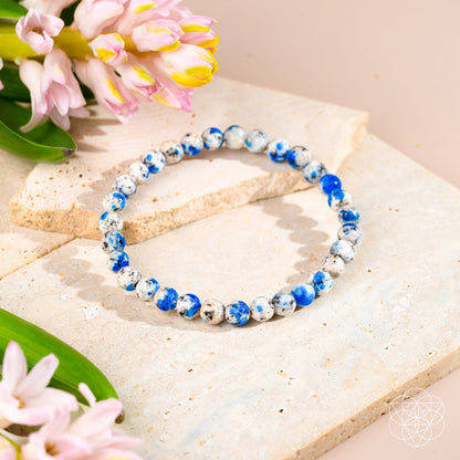 Conscious Items K2 stone bracelet with 6mm beads, featuring natural stone and spiritual design, suitable for adventure and meditation.