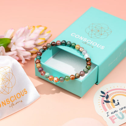Conscious Items The Energy Bracelet with 6mm beads, featuring a stylish and natural-looking bracelet design.