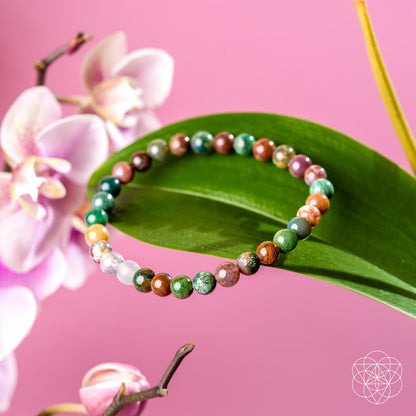 Conscious Items 6mm The Energy Bracelet featuring smooth black beads on a stretch cord for a stylish, natural look.